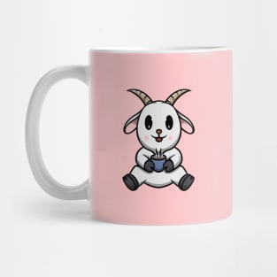 Cute Goat Drinking Hot Chocolate Mug